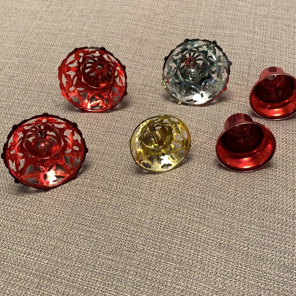 Vintage Set of 6 Christmas Ornaments Bells - Picture 3 of 7